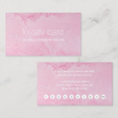 Moderne eenvoudige elegante roze marmer Salon Klantenkaartje (Voorkant / Achterkant)