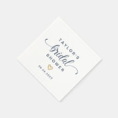 Moderne eenvoudige elegante script bruidsfeest fee servet (Hoek)