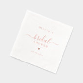 Moderne eenvoudige elegante script bruidsfeestpart folie servetten (Links)