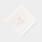 Moderne eenvoudige elegante script bruidsfeestpart folie servetten (Rechts)