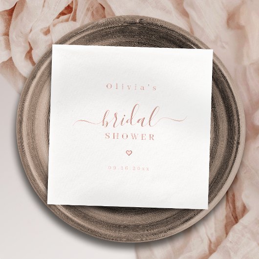 Moderne eenvoudige elegante script bruidsfeestpart folie servetten