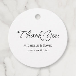 Moderne eenvoudige elegante script bruiloft dank u bedankjes labels