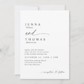 Moderne Eenvoudige Elegante Script Bruiloft Kaart (Voorkant)