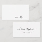 Moderne eenvoudige elegante script bruiloft plaats plaatskaartje (Voorkant / Achterkant)