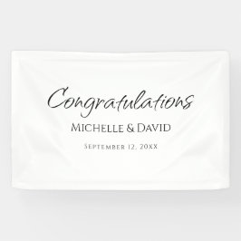 Moderne eenvoudige elegante script bruiloft recept spandoek