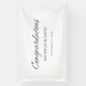 Moderne eenvoudige elegante script bruiloft recept spandoek (Verticaal)