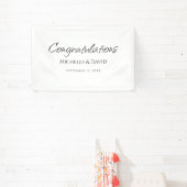 Moderne eenvoudige elegante script bruiloft recept spandoek (Insitu)