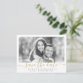 Moderne eenvoudige elegante scriptfoto slaat de da briefkaart (Staand voorkant)