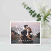 Moderne eenvoudige elegante scriptfoto slaat de da briefkaart (Staand voorkant)