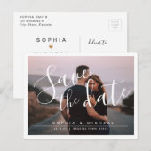 Moderne eenvoudige elegante scriptfoto slaat de da briefkaart (Voorkant / Achterkant)