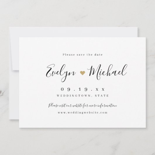 Moderne eenvoudige elegante scriptfoto slaat de da kaart (Achterkant)