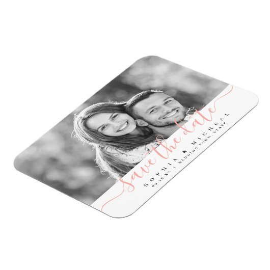 Moderne eenvoudige elegante scriptfoto slaat de da magneet (Linkerzijde)