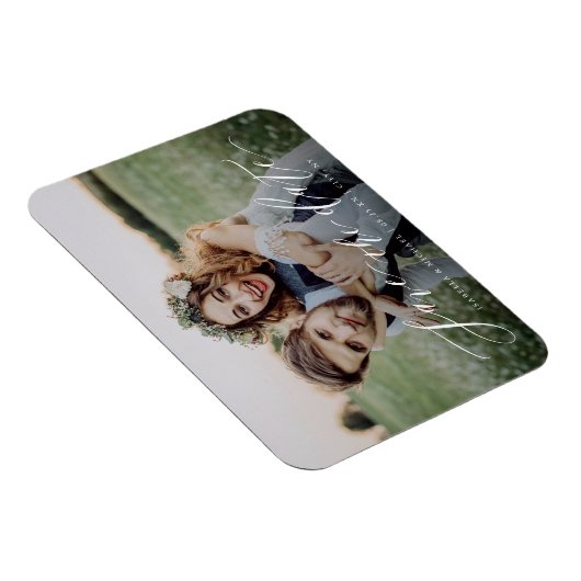 Moderne eenvoudige elegante scriptfoto slaat de da magneet (Rechterzijde)