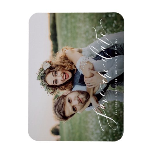 Moderne eenvoudige elegante scriptfoto slaat de da magneet (Verticaal)