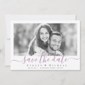 Moderne eenvoudige elegante scriptfoto slaat de da save the date (Voorkant)