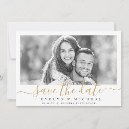 Moderne eenvoudige elegante scriptfoto slaat de da save the date