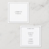 Moderne, eenvoudige, elegante Sjabloon Professiona Vierkante Visitekaartje (Voorkant / Achterkant)