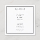 Moderne, eenvoudige, elegante Sjabloon Professiona Vierkante Visitekaartje (Achterkant)