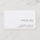 Moderne, eenvoudige, elegante Sjabloon Professiona Visitekaartje (Achterkant)