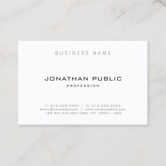 Moderne, eenvoudige, elegante Sjabloon Professiona Visitekaartje (Voorkant)