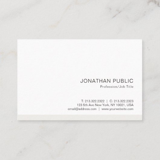 Moderne, eenvoudige elegante Sjabloon Professional Visitekaartje (Achterkant)