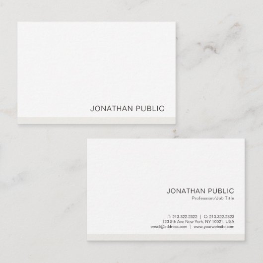 Moderne, eenvoudige elegante Sjabloon Professional Visitekaartje (Voorkant / Achterkant)
