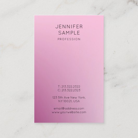 Moderne, eenvoudige, elegante Sjabloon Trendy Visitekaartje (Achterkant)