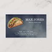 Moderne Eenvoudige Elegante Taco Zwart Krijtbord Visitekaartje (Voorkant)