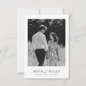 Moderne Eenvoudige Elegante Tekst & Fotobruiloft Save The Date (Voorkant)