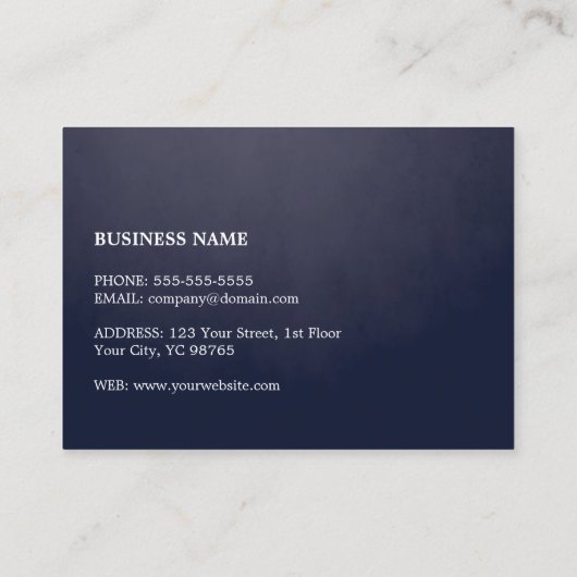 Moderne Eenvoudige Elegante Textuur Blauw Wit Cons Visitekaartje (Achterkant)