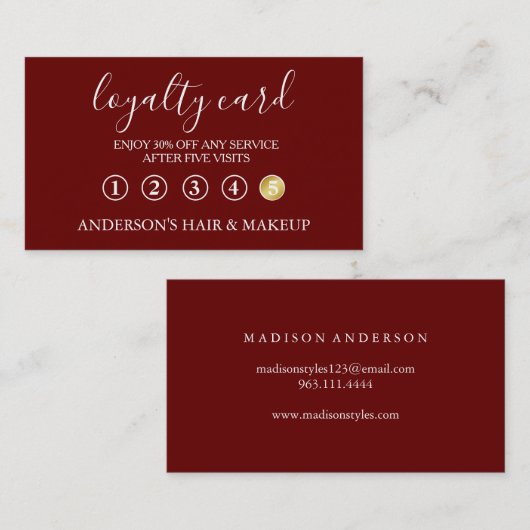 Moderne eenvoudige elegante typografie Loyalty-Kaa Visitekaartje (Voorkant / Achterkant)