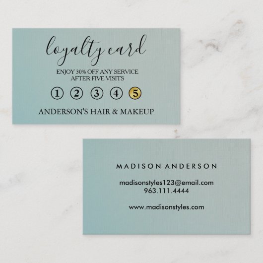 Moderne eenvoudige elegante typografie Loyalty-Kaa Visitekaartje (Voorkant / Achterkant)