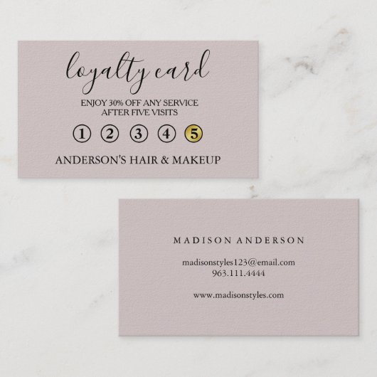 Moderne eenvoudige elegante typografie Loyalty-Kaa Visitekaartje (Voorkant / Achterkant)