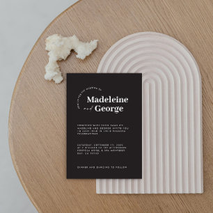 Moderne eenvoudige elegante typografie zwart en wi save the date