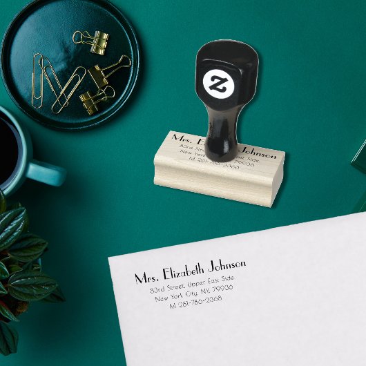 Moderne eenvoudige elegante vlakte voor haar retou rubberstempel