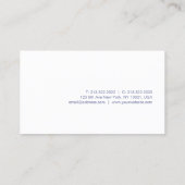Moderne, eenvoudige elegante vormgeving blauw, wit visitekaartje (Achterkant)