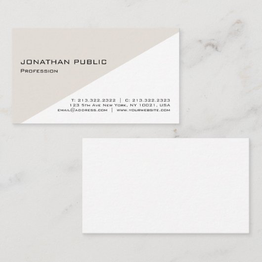 Moderne, eenvoudige elegante vormgeving voor profe visitekaartje (Voorkant / Achterkant)