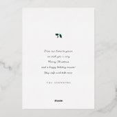 Moderne Eenvoudige Elegante Waterverf Kerstboom Folie Feestdagenkaart (Achterkant)