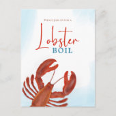 Moderne eenvoudige elegante Waterverf rode lobster Briefkaart (Voorkant)