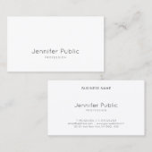 Moderne, eenvoudige, elegante, witte led Professio Visitekaartje (Voorkant / Achterkant)