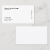 Moderne, eenvoudige, elegante witte Professional-p Visitekaartje (Voorkant / Achterkant)