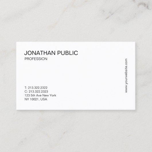 Moderne, eenvoudige, elegante witte Professional-p Visitekaartje (Voorkant)