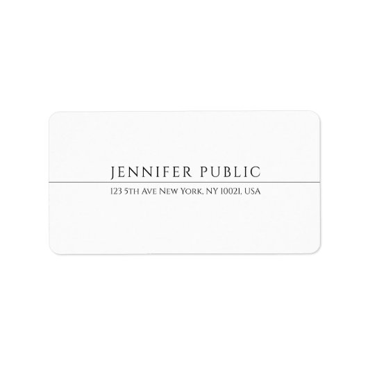 Moderne eenvoudige, elegante witte professionele S Etiket (Voorkant)