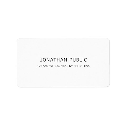 Moderne eenvoudige, elegante witte professionele S Etiket (Voorkant)