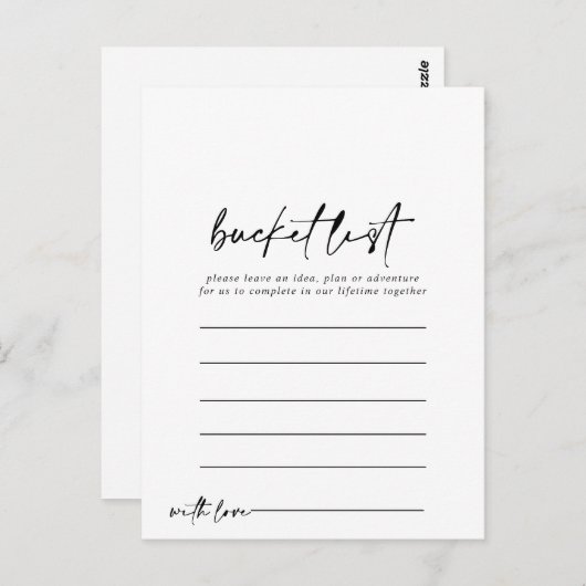 Moderne, eenvoudige emmer-lijstkaarten briefkaart (Voorkant / Achterkant)