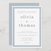 Moderne, eenvoudige en blauwe grens voor mosterd kaart (Voorkant / Achterkant)