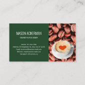 Moderne, eenvoudige en elegante koffiebonenkafel o visitekaartje (Achterkant)