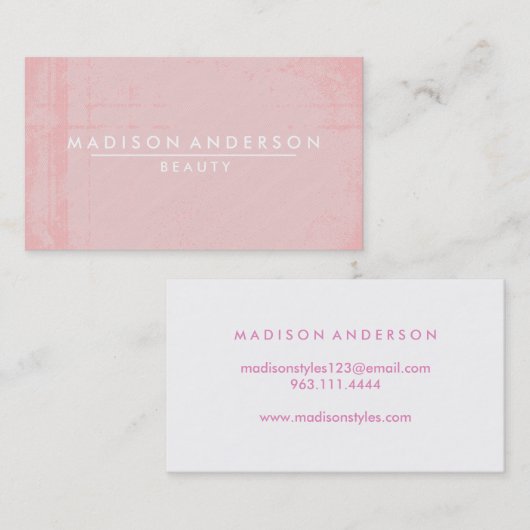 Moderne, eenvoudige en klassieke, roze Visitekaart Visitekaartje (Voorkant / Achterkant)