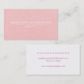 Moderne eenvoudige en klassieke schoonheidsroze visitekaartje (Voorkant / Achterkant)