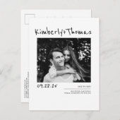 Moderne Eenvoudige en Minimale Save the Date Foto Aankondigingskaart (Voorkant / Achterkant)